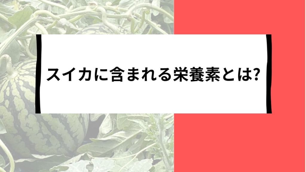 スイカに含まれる栄養素とは？最新の研究に基づく驚きの効能