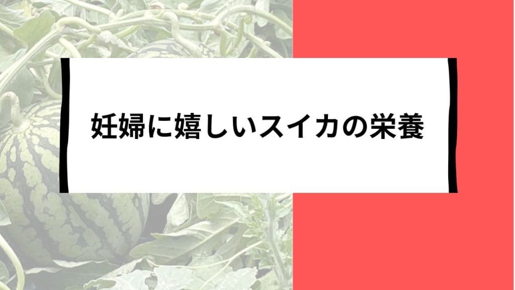 妊婦に嬉しいスイカの栄養