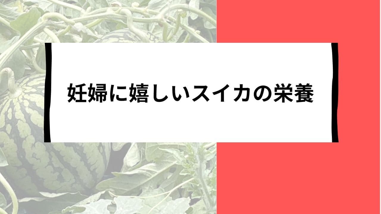 妊婦に嬉しいスイカの栄養