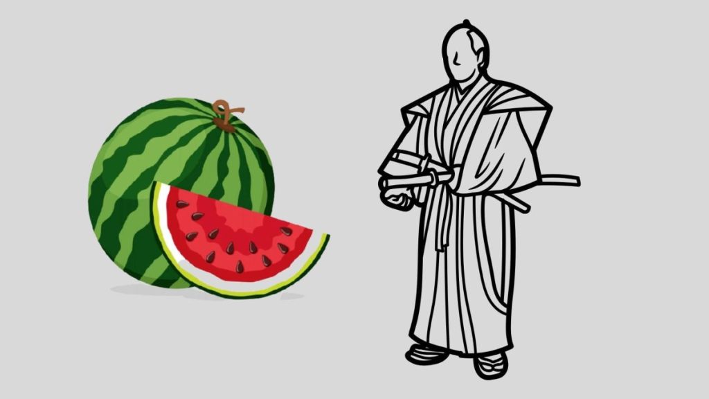 江戸時代の武士とスイカ