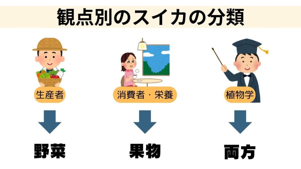 観点に応じてスイカの分類が異なる